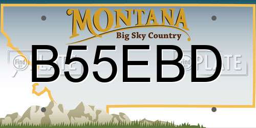 B55EBD Montana License Plate