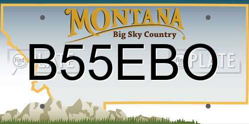 B55EBO Montana License Plate