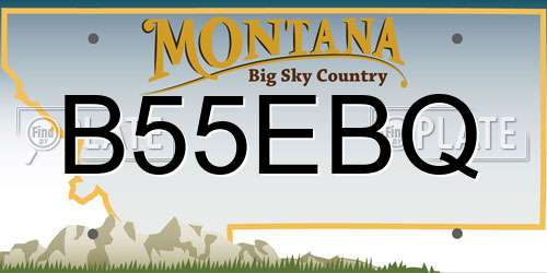 B55EBQ Montana License Plate