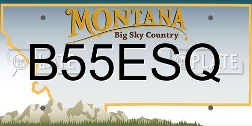 B55ESQ Montana License Plate