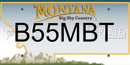 B55MBT Montana License Plate