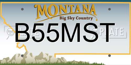 B55MST Montana License Plate