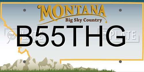 B55THG Montana License Plate