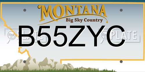 B55ZYC Montana License Plate