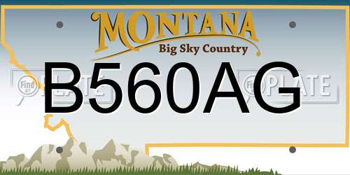 B560AG Montana License Plate