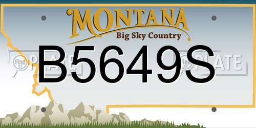 B5649S Montana License Plate