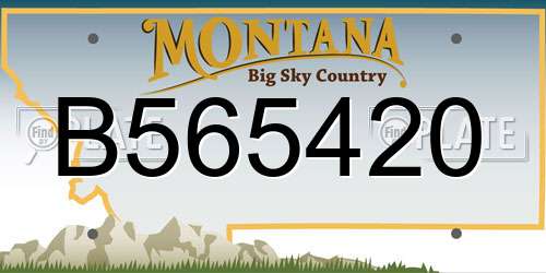 B565420 Montana License Plate