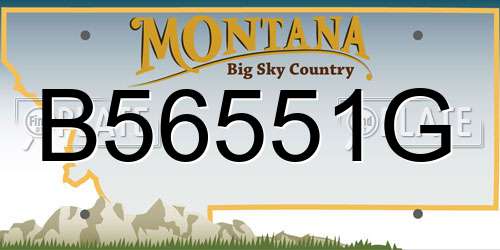 B56551G Montana License Plate
