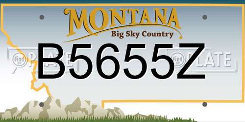 B5655Z Montana License Plate