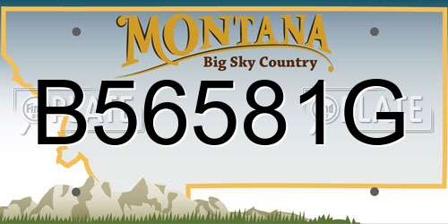 B56581G Montana License Plate