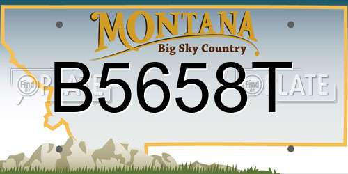 B5658T Montana License Plate