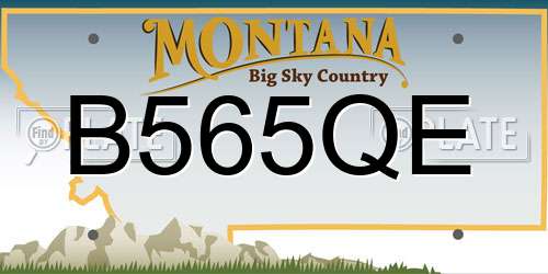 B565QE Montana License Plate