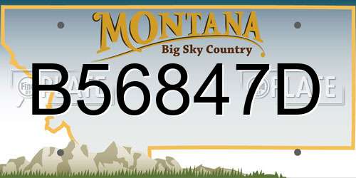 B56847D Montana License Plate