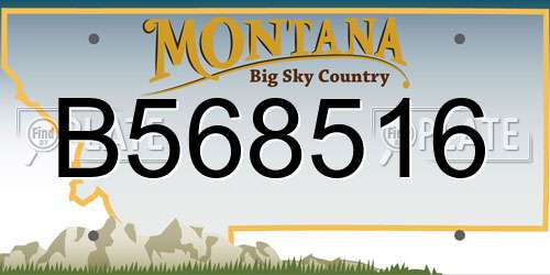 B568516 Montana License Plate