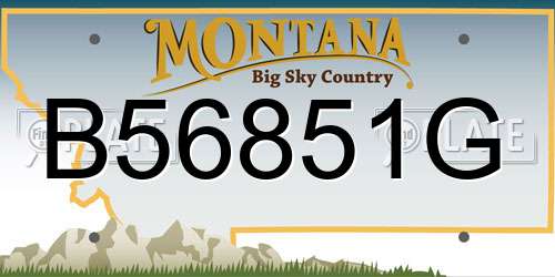 B56851G Montana License Plate