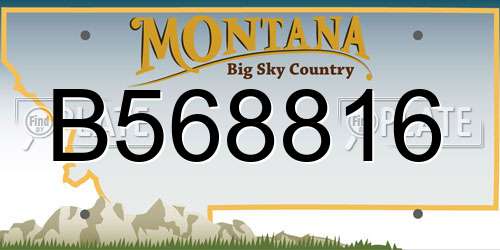 B568816 Montana License Plate