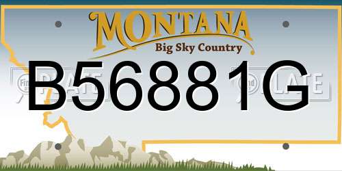 B56881G Montana License Plate
