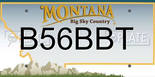 B56BBT Montana License Plate