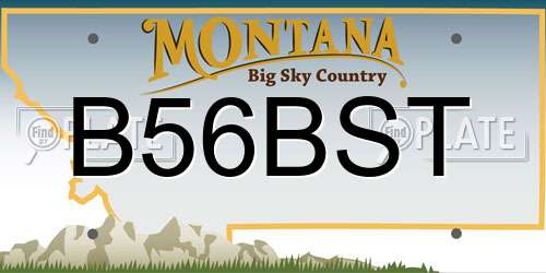 B56BST Montana License Plate