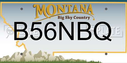 B56NBQ Montana License Plate