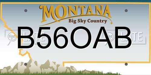 B56OAB Montana License Plate