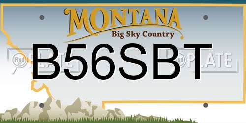 B56SBT Montana License Plate