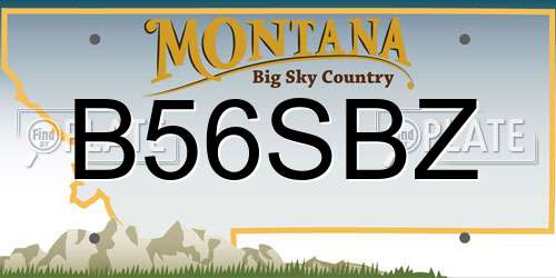 B56SBZ Montana License Plate