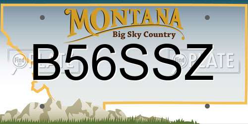 B56SSZ Montana License Plate