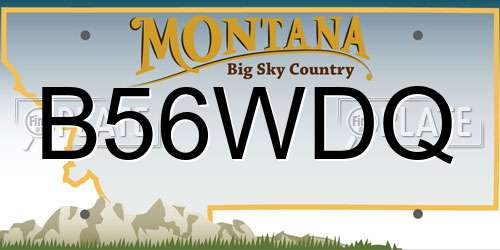 B56WDQ Montana License Plate