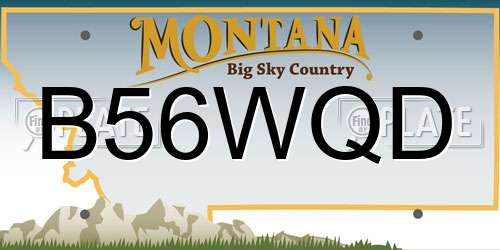 B56WQD Montana License Plate