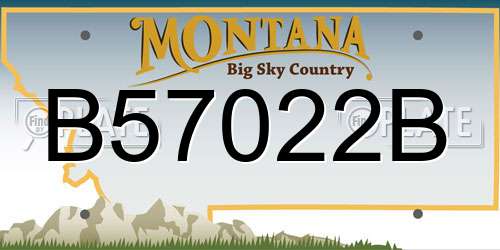 B57022B Montana License Plate