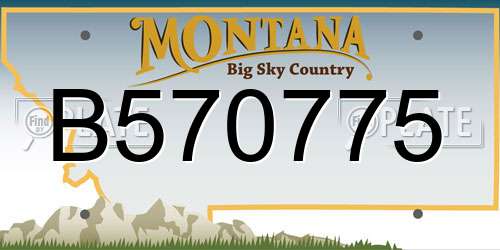 B570775 Montana License Plate