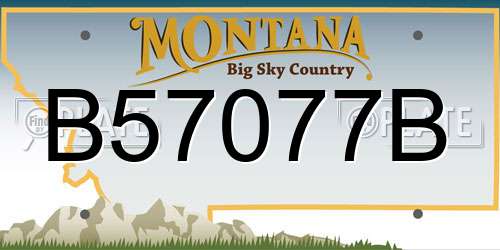 B57077B Montana License Plate