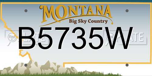 B5735W Montana License Plate