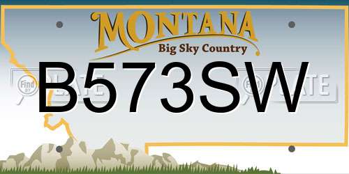 B573SW Montana License Plate