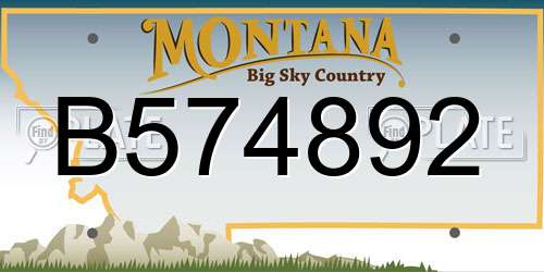 B574892 Montana License Plate