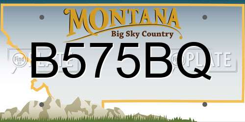 B575BQ Montana License Plate