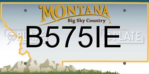B575IE Montana License Plate