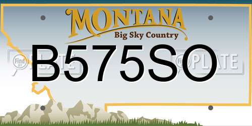 B575SO Montana License Plate