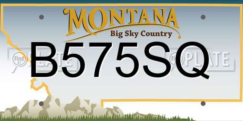 B575SQ Montana License Plate