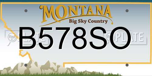 B578SO Montana License Plate
