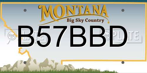 B57BBD Montana License Plate