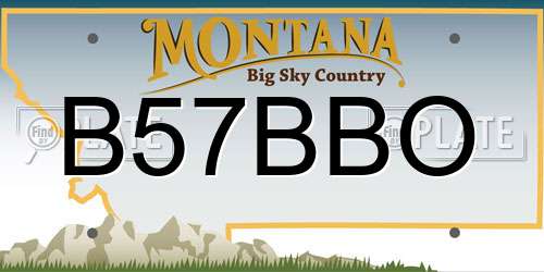 B57BBO Montana License Plate