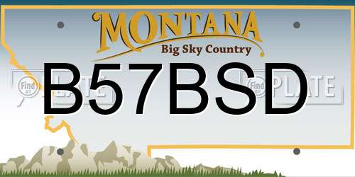 B57BSD Montana License Plate