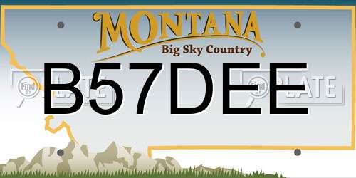 B57DEE Montana License Plate