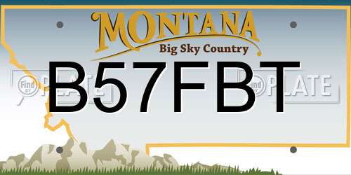 B57FBT Montana License Plate