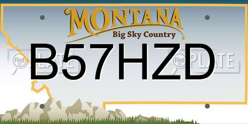B57HZD Montana License Plate