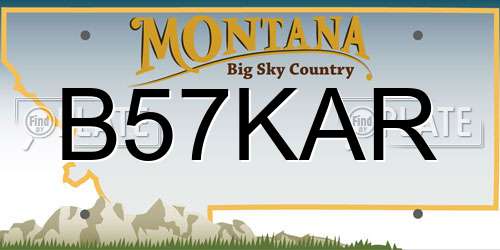 B57KAR Montana License Plate