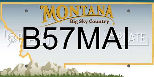 B57MAI Montana License Plate