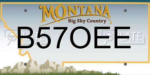 B57OEE Montana License Plate